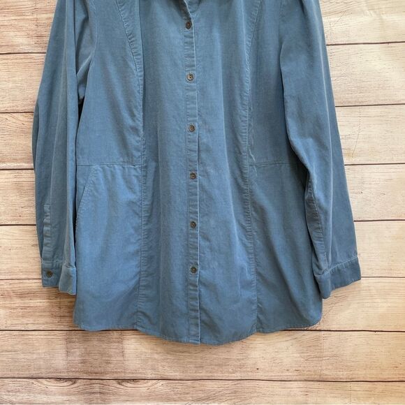 J JILL BABY WALE CORDUROY TUNIC TOP IN BLUE - Picture 3 of 5